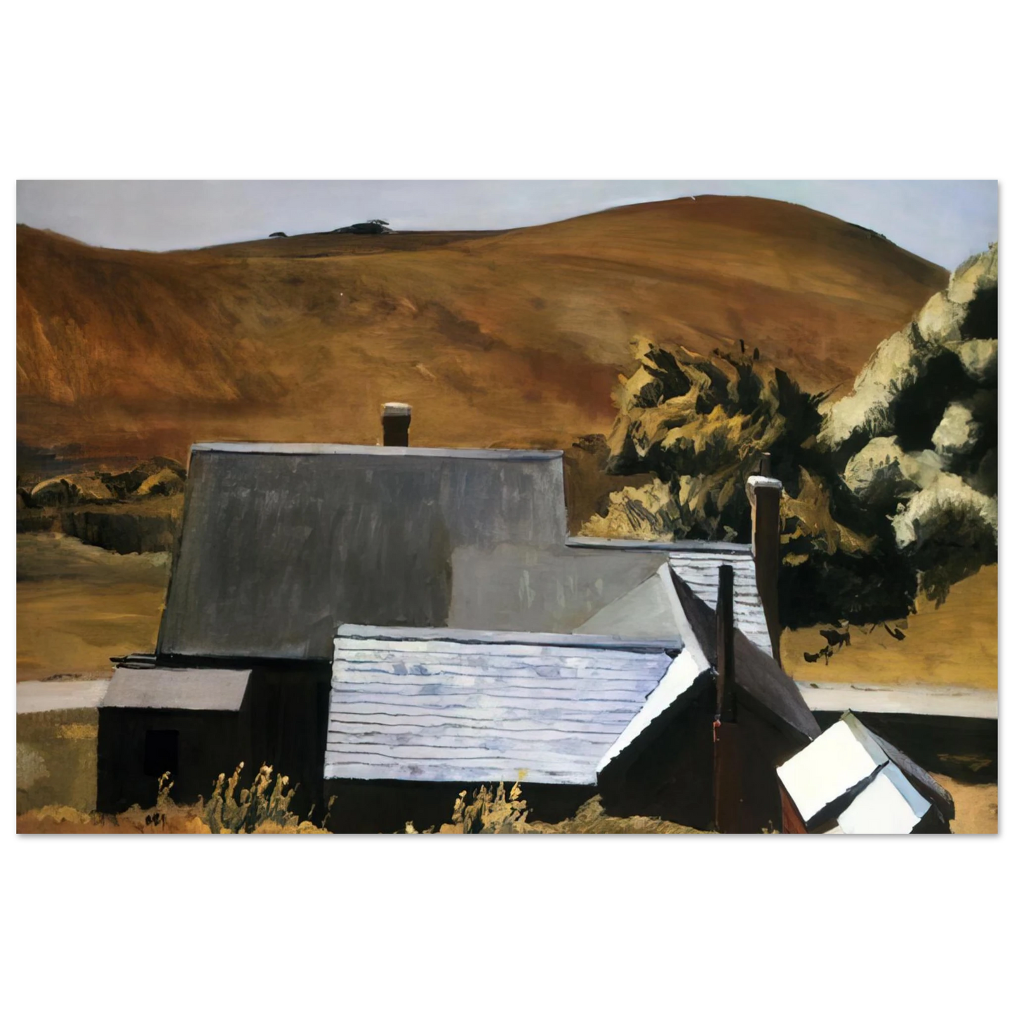 Edward Hopper - Burly Cobb s House, South Truro Fine Art Poster - 75x100 cm / 30x40 inches