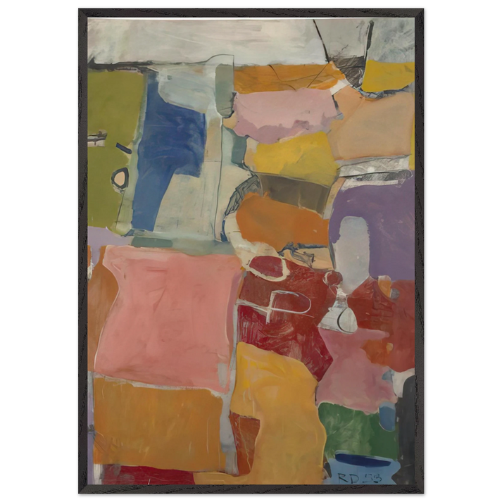 Urbana - Richard Diebenkorn 70x100 cm / 28x40 inches Framed Art Print – Black Wooden Frame