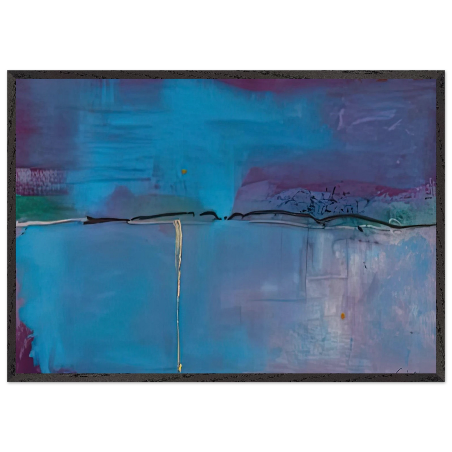 Zone Blue 1994- - Helen Frankenthaler Framed Art Print – Black Wooden Frame - Default Title - -Framed Art Print