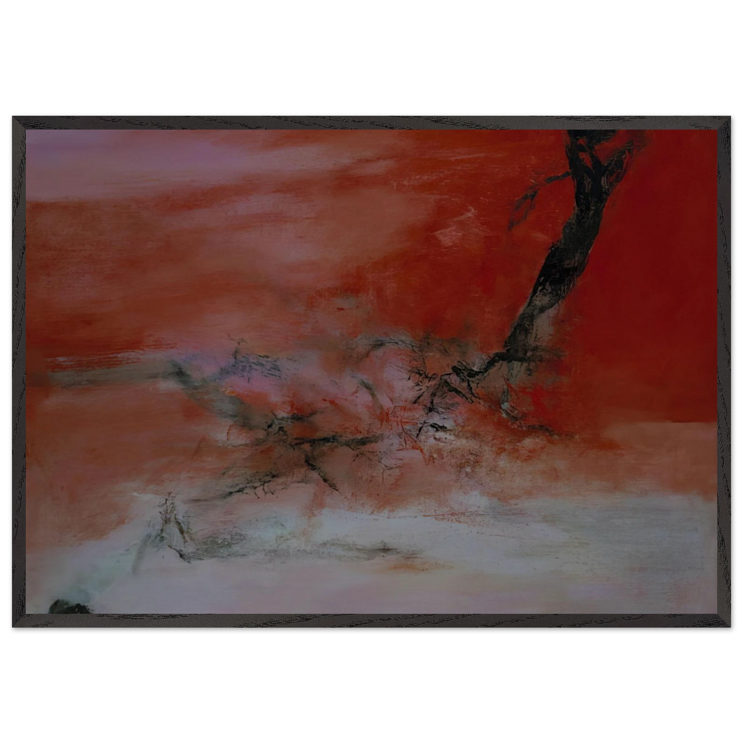10 JANVIER 2001 2001 - Zao Wou-Ki 70x100 cm / 28x40 inches Framed Art Print – Black Wooden Frame