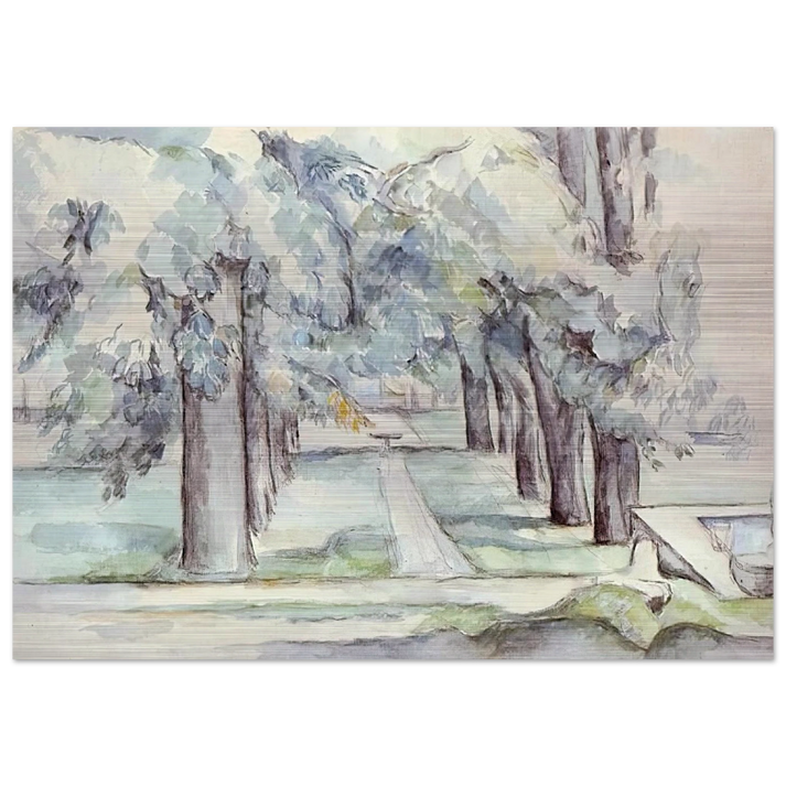 Pool and Lane of Chestnut Trees at Jas de Bouffan - Paul Cézanne Brushed Aluminum Print - 70x100 cm / 28x40 inches | Paul Cézanne Aluminum Print | Paul Cézanne Prints