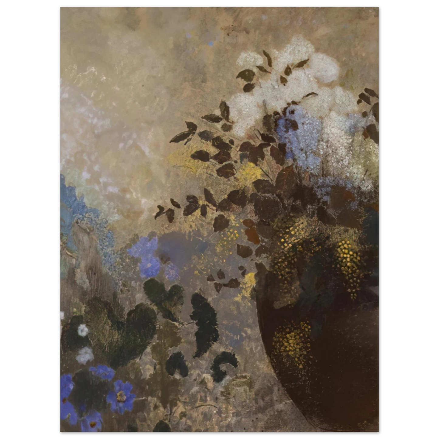 Odilon Redon - FLOWERS IN A BLACK VASE Fine Art Poster - Default Title