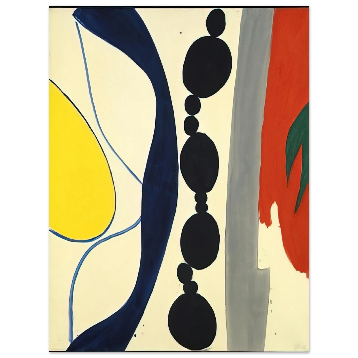 Ernst Wilhelm Nay - Schwarze Kette Grün zu Rot - 1966 Fine Art Poster - Default Title