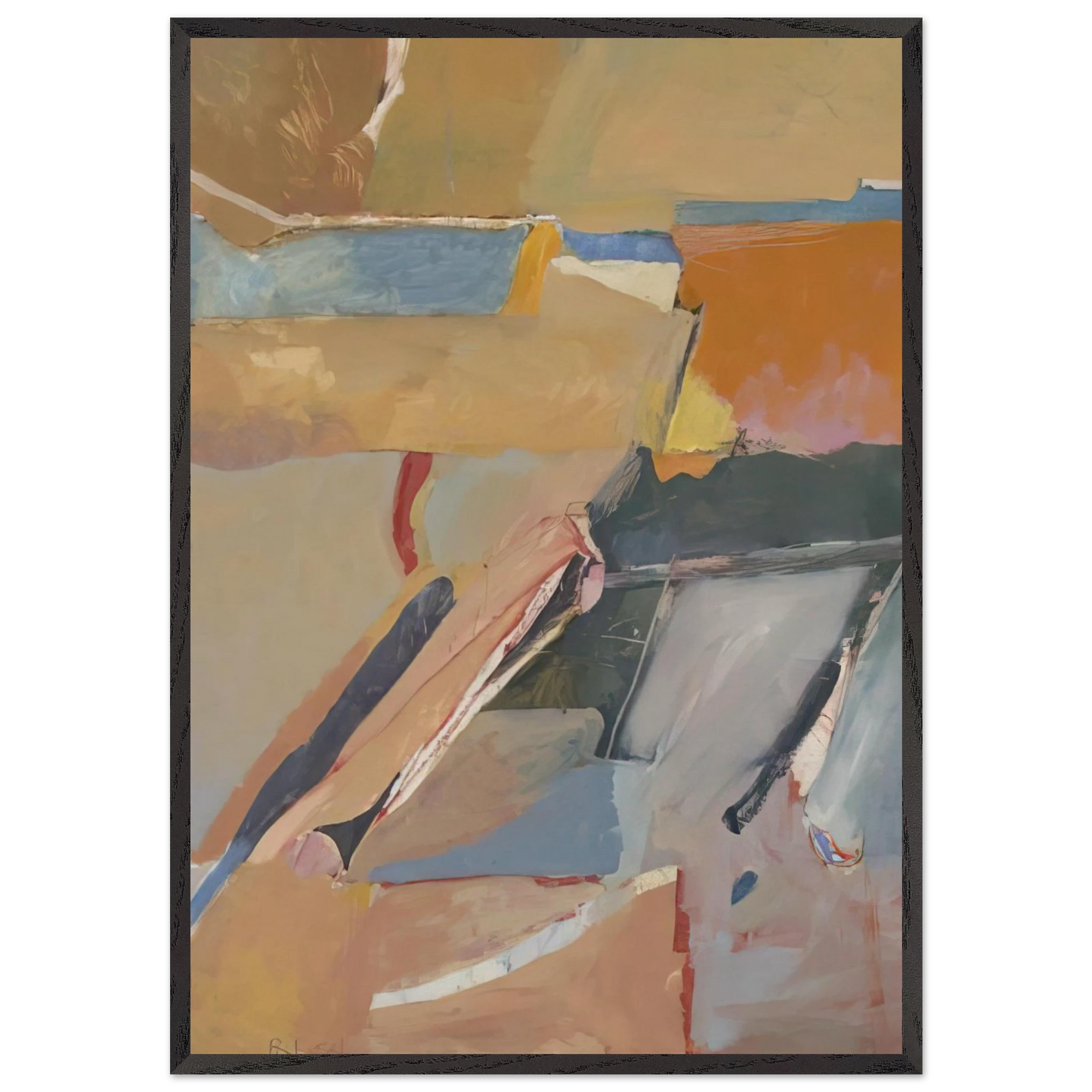 Berkeley 8 - Richard Diebenkorn 70x100 cm / 28x40 inches Framed Art Print – Black Wooden Frame