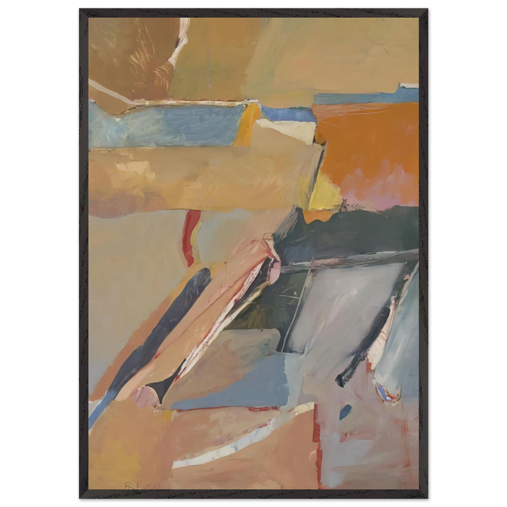 Berkeley 8 - Richard Diebenkorn 70x100 cm / 28x40 inches Framed Art Print – Black Wooden Frame