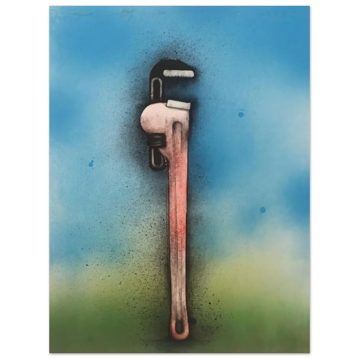 Jim Dine - BIG RED WRENCH IN A LANDSCAPE 1973 Fine Art Poster - Default Title