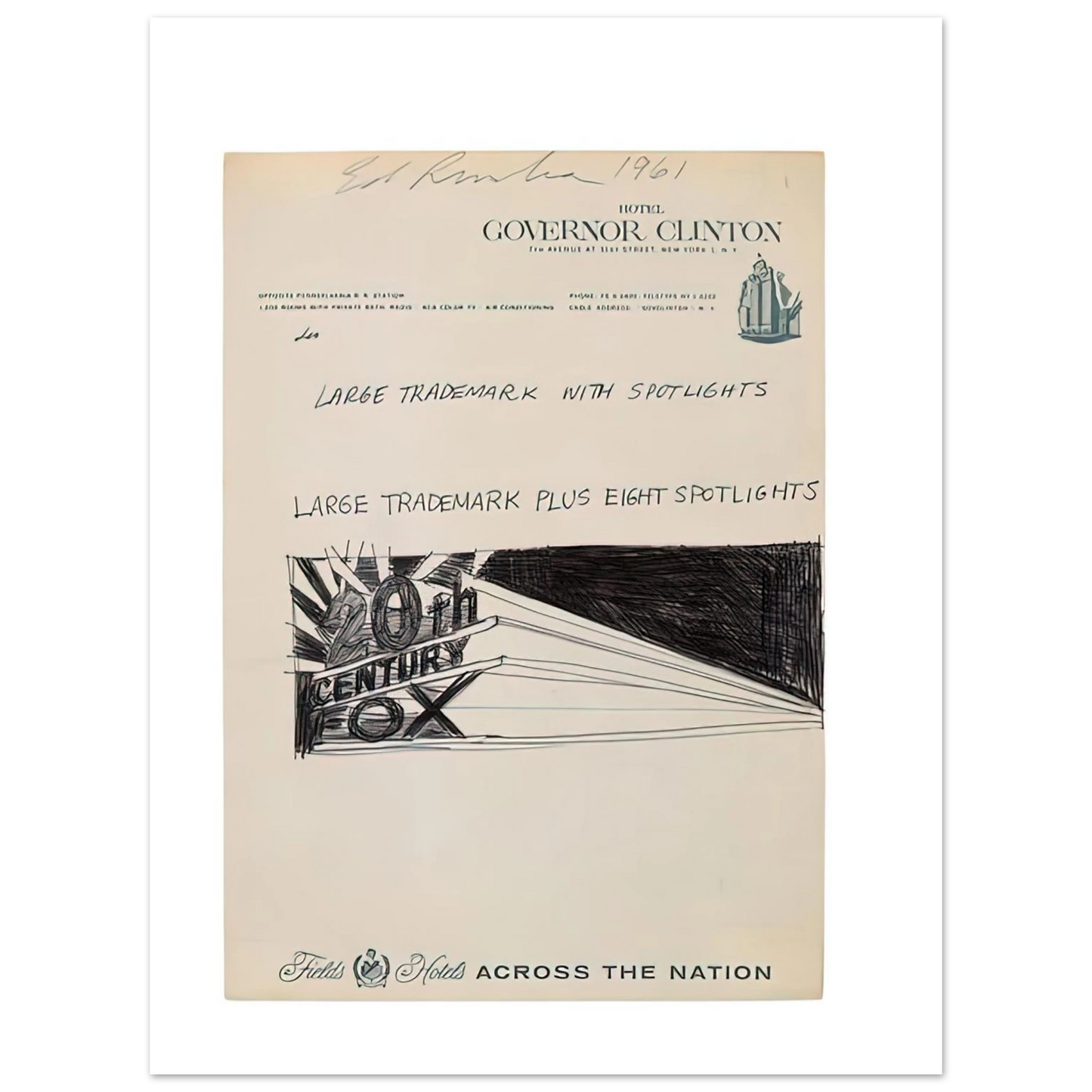 Edward Ruscha - TRADEMARCK SKETCH 1961 Fine Art Poster - Default Title