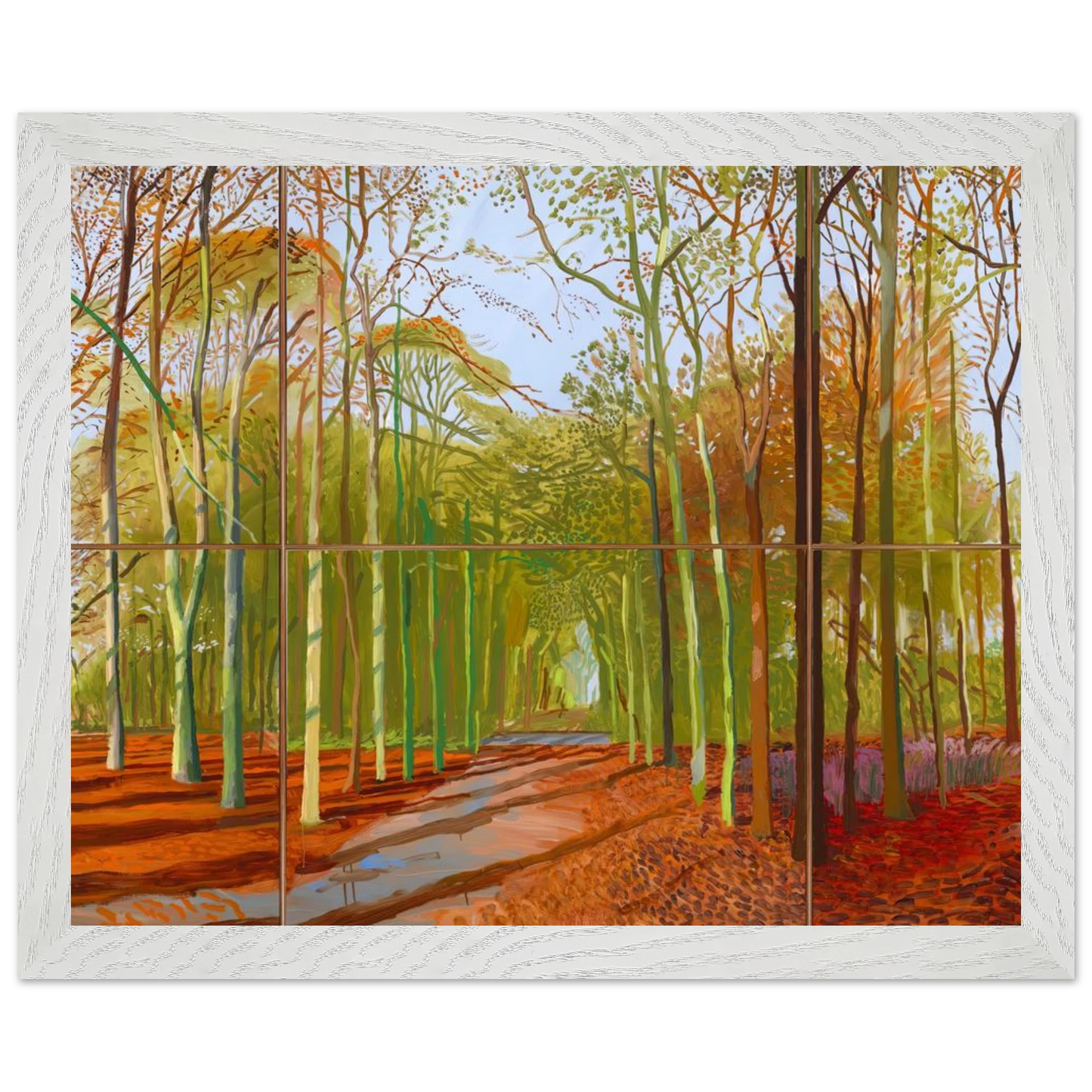 David Hockney - Woldgate Woods, 21, 23 & 29 November 2006 - 45x60 cm / 18x24 inches - Premium Wooden Framed Poster With Fine Art Paper-canvas - Wood frame