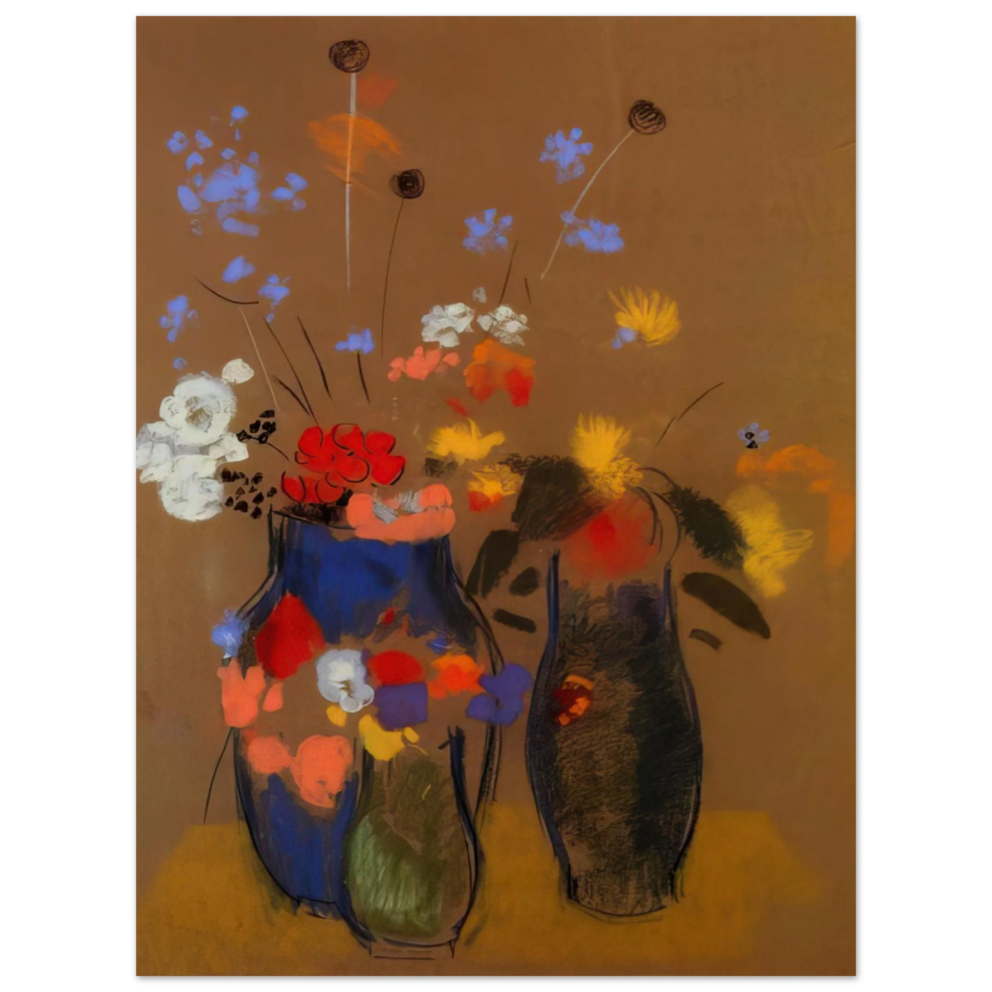 Odilon Redon - THREE VASES OF FLOWERS Fine Art Poster - Default Title