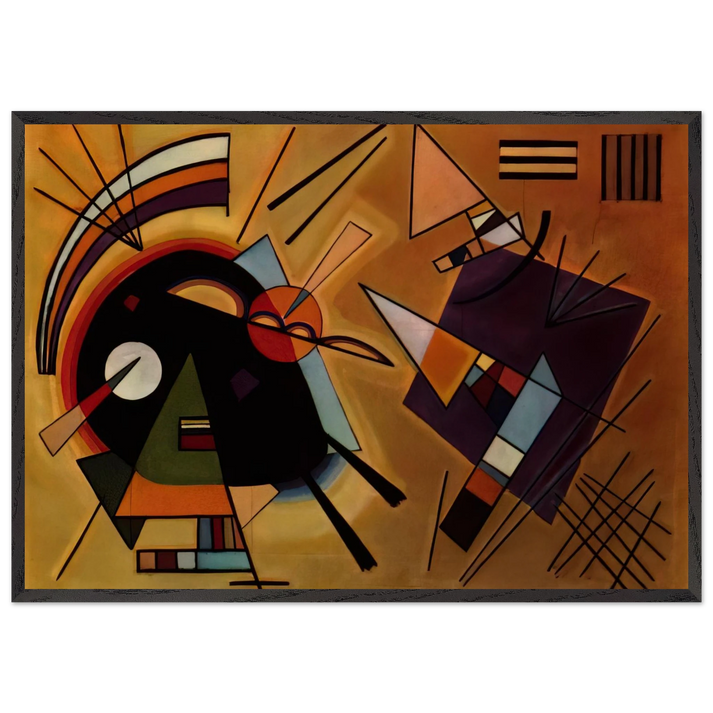 BLACK AND VIOLET 1923 - Wassily Kandinsky 70x100 cm / 28x40 inches Framed Art Print – Black Wooden Frame
