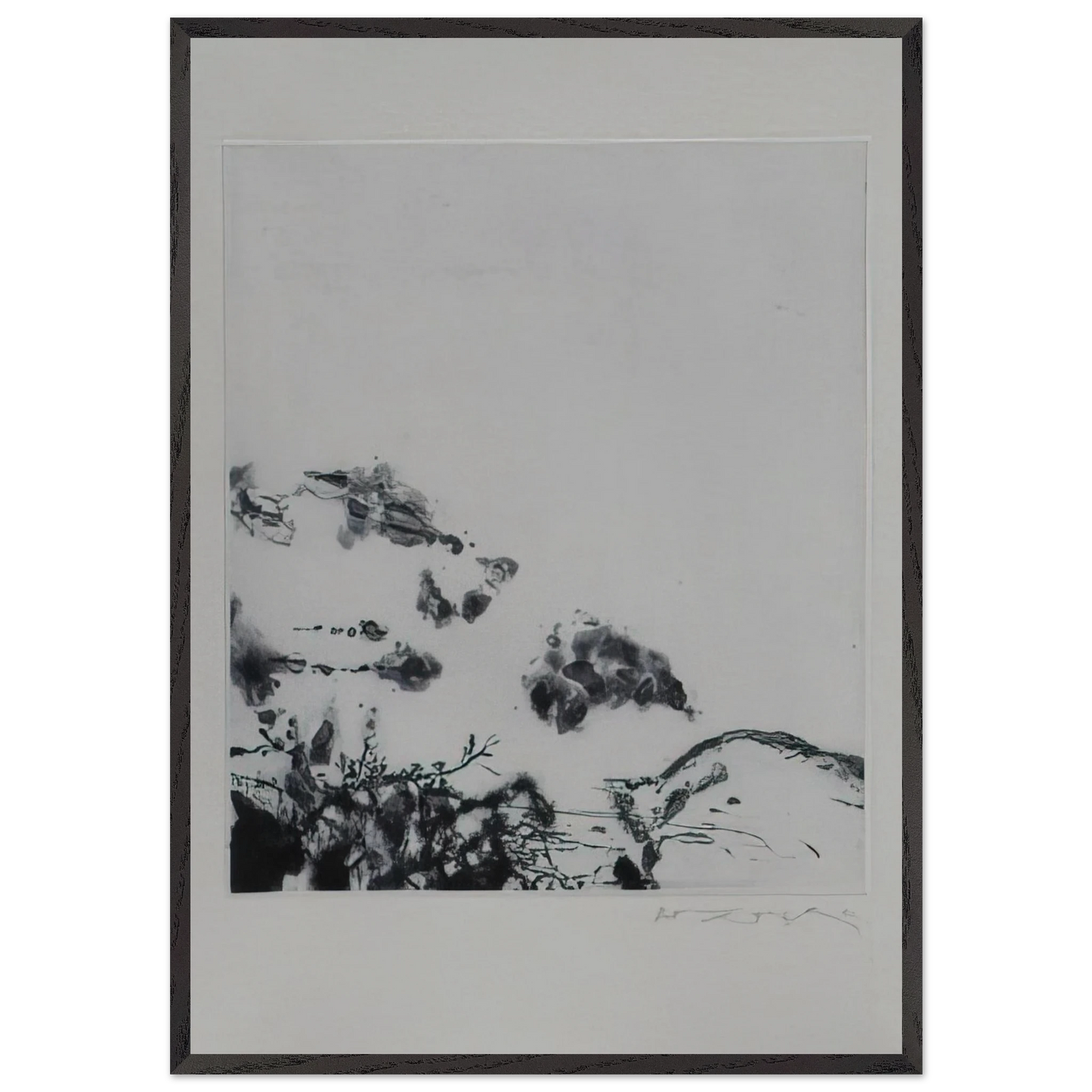 ANNONCIATION AND MOMENTS 383 1994 - Zao Wou-Ki 70x100 cm / 28x40 inches Framed Art Print – Black Wooden Frame