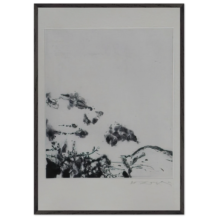 ANNONCIATION AND MOMENTS 383 1994 - Zao Wou-Ki 70x100 cm / 28x40 inches Framed Art Print – Black Wooden Frame