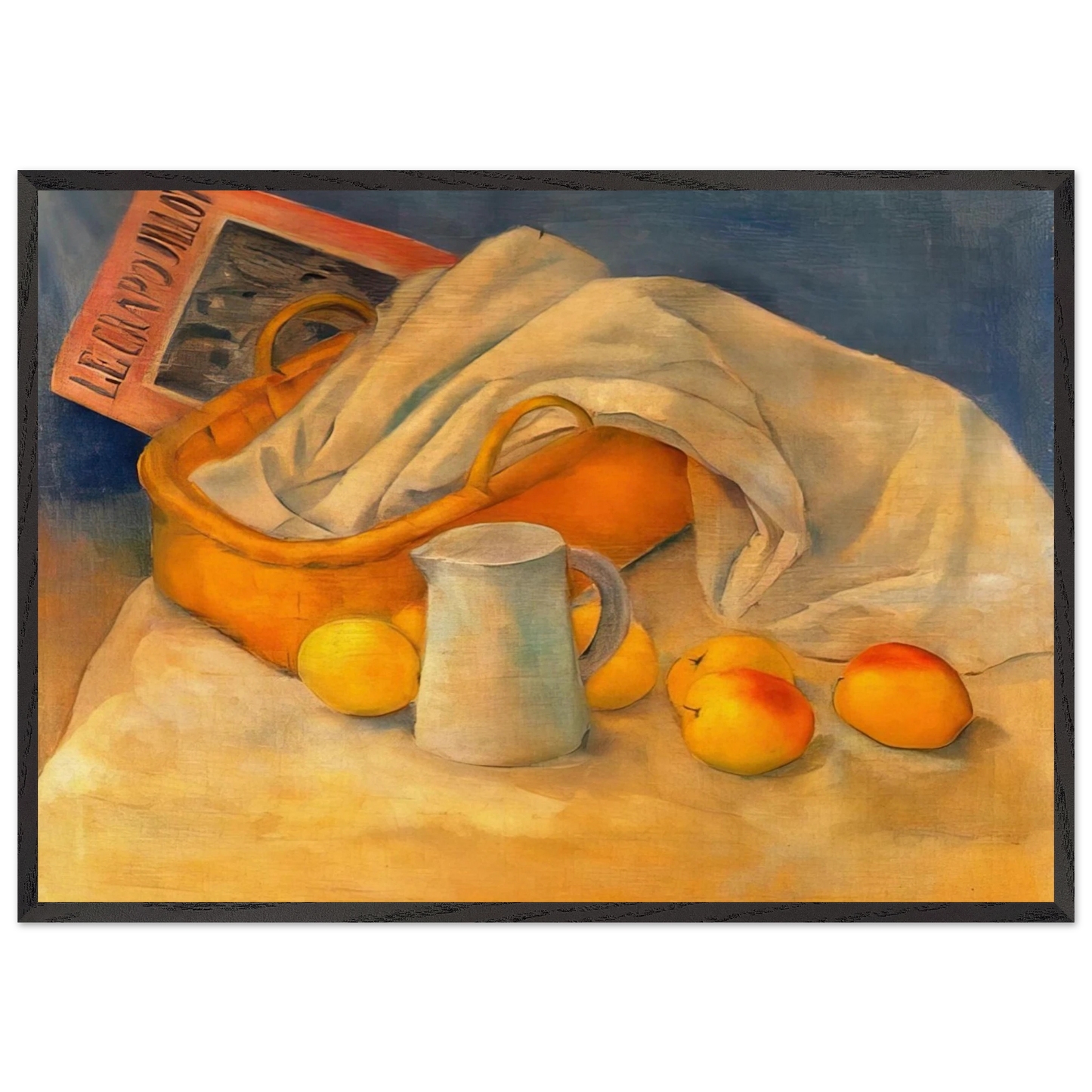 STILL LIFE WITH LE CRAPOUILLOT 1925 - Esteban Vicente 70x100 cm / 28x40 inches Framed Art Print – Black Wooden Frame