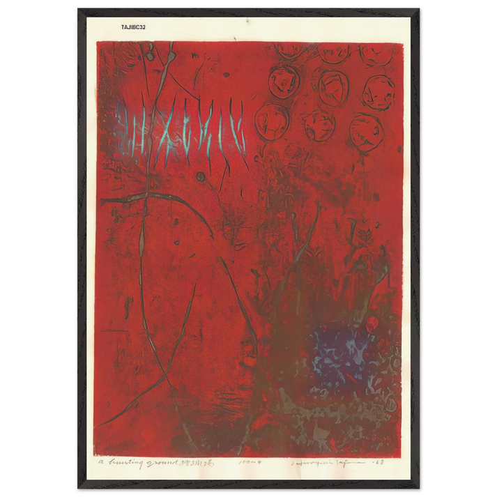 A Hunting Ground - 1968 - Hiroyuki Tajima 70x100 cm / 28x40 inches Framed Art Print – Black Wooden Frame