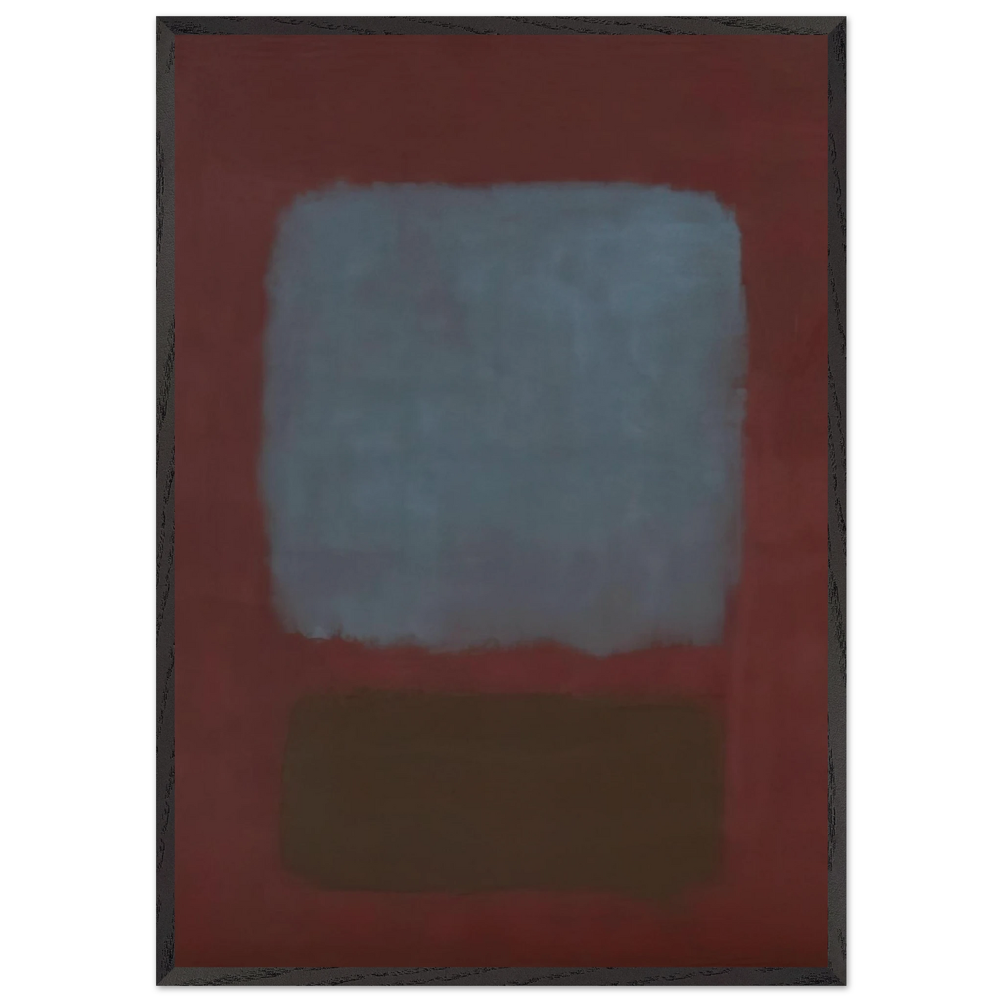 No 37No 19 Slate Blue and Brown on Plum - 1958 - Mark Rothko 70x100 cm / 28x40 inches Framed Art Print – Black Wooden Frame
