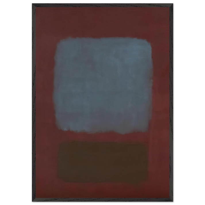 No 37No 19 Slate Blue and Brown on Plum - 1958 - Mark Rothko 70x100 cm / 28x40 inches Framed Art Print – Black Wooden Frame