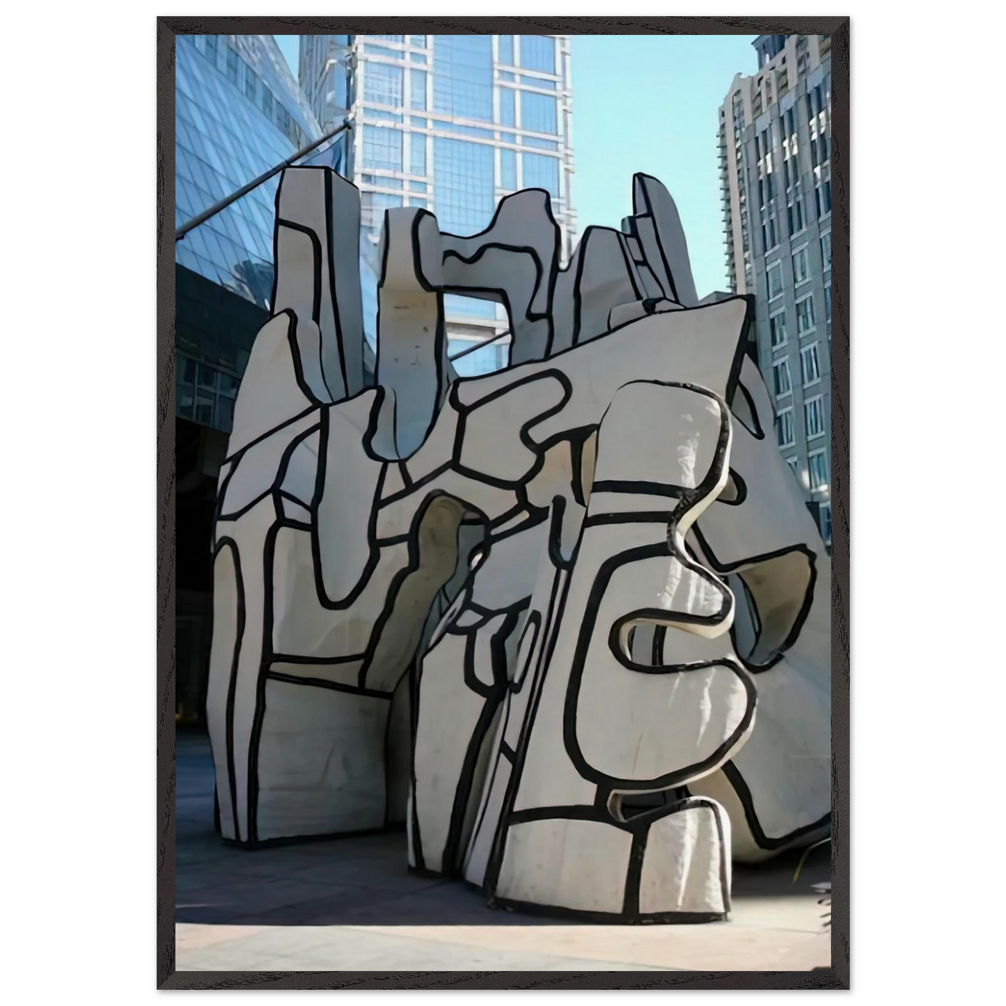 MONUMENT WITH STANDING BEAST 1984 - Jean Dubuffet Framed Art Print – Black Wooden Frame - Default Title - -Framed Art Print