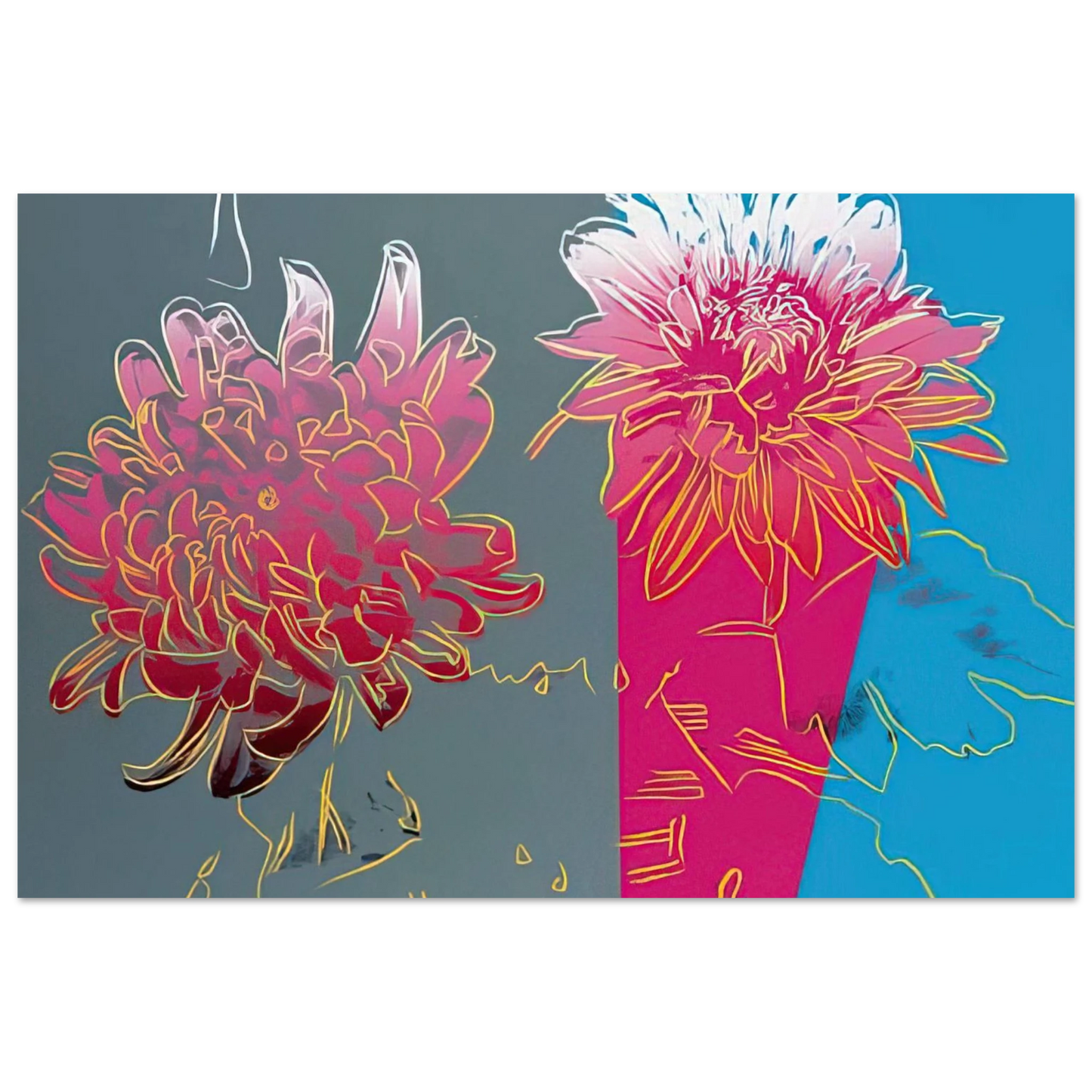 Andy Warhol - Kiku Fine Art Poster - 75x100 cm / 30x40 inches