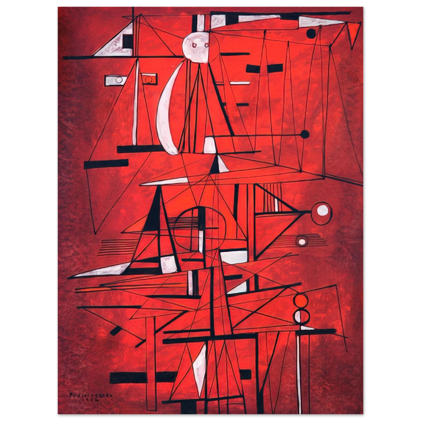 Rene Portocarrero - COMPOSITION 1952 Fine Art Poster - Default Title