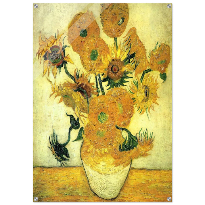 Still Life - Vase with Fourteen Sunflowers - Vincent van Gogh Acrylic Print - 70x100 cm / 28x40″ inches
