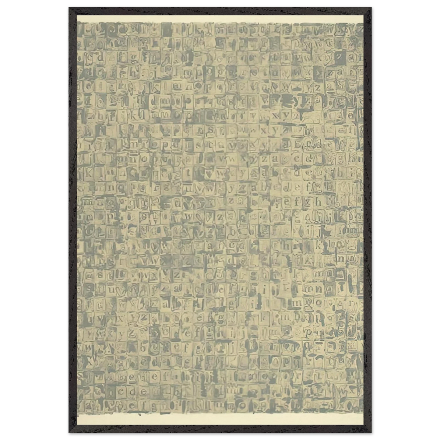 GRAY ALPHABETS ULAE 57 1968 - Jasper Johns 70x100 cm / 28x40 inches Framed Art Print – Black Wooden Frame