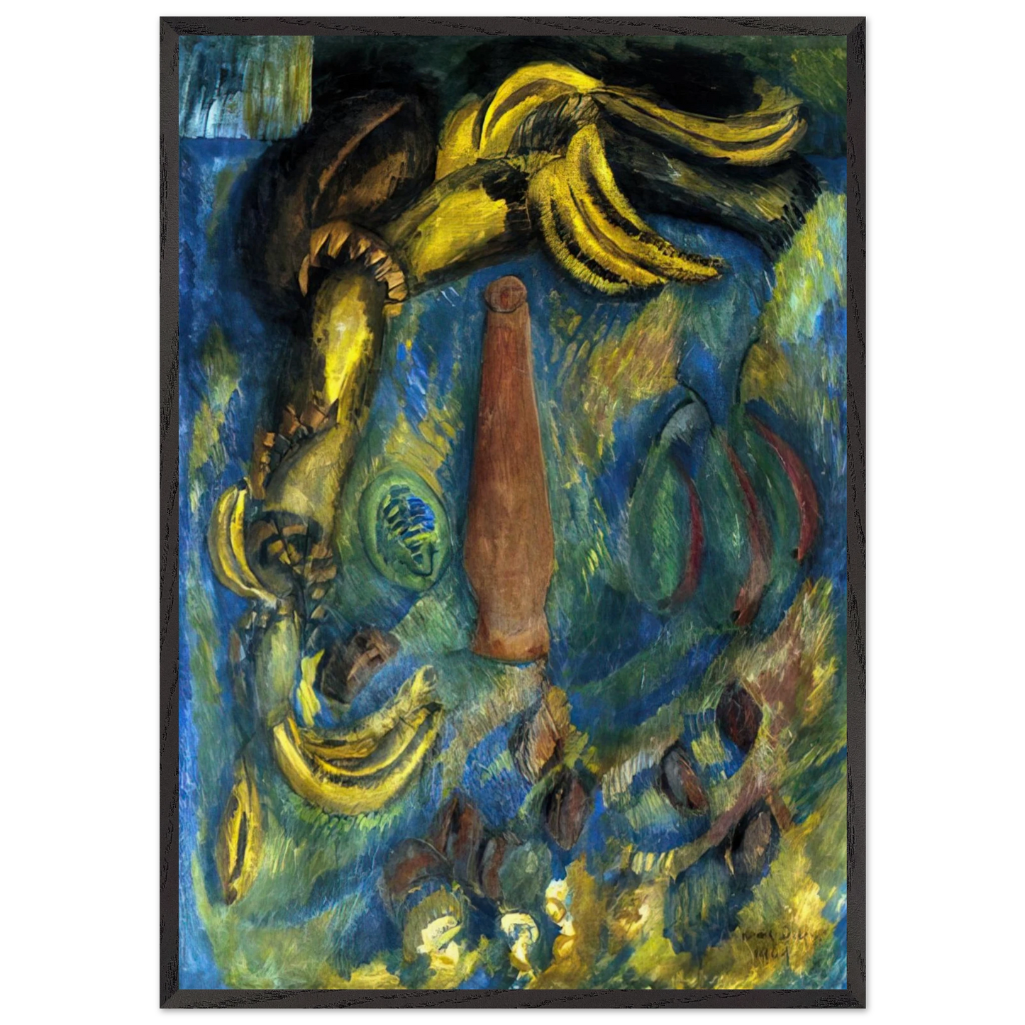 STILL LIFE WITH BANANAS 1909 - Raoul Dufy 70x100 cm / 28x40 inches Framed Art Print – Black Wooden Frame