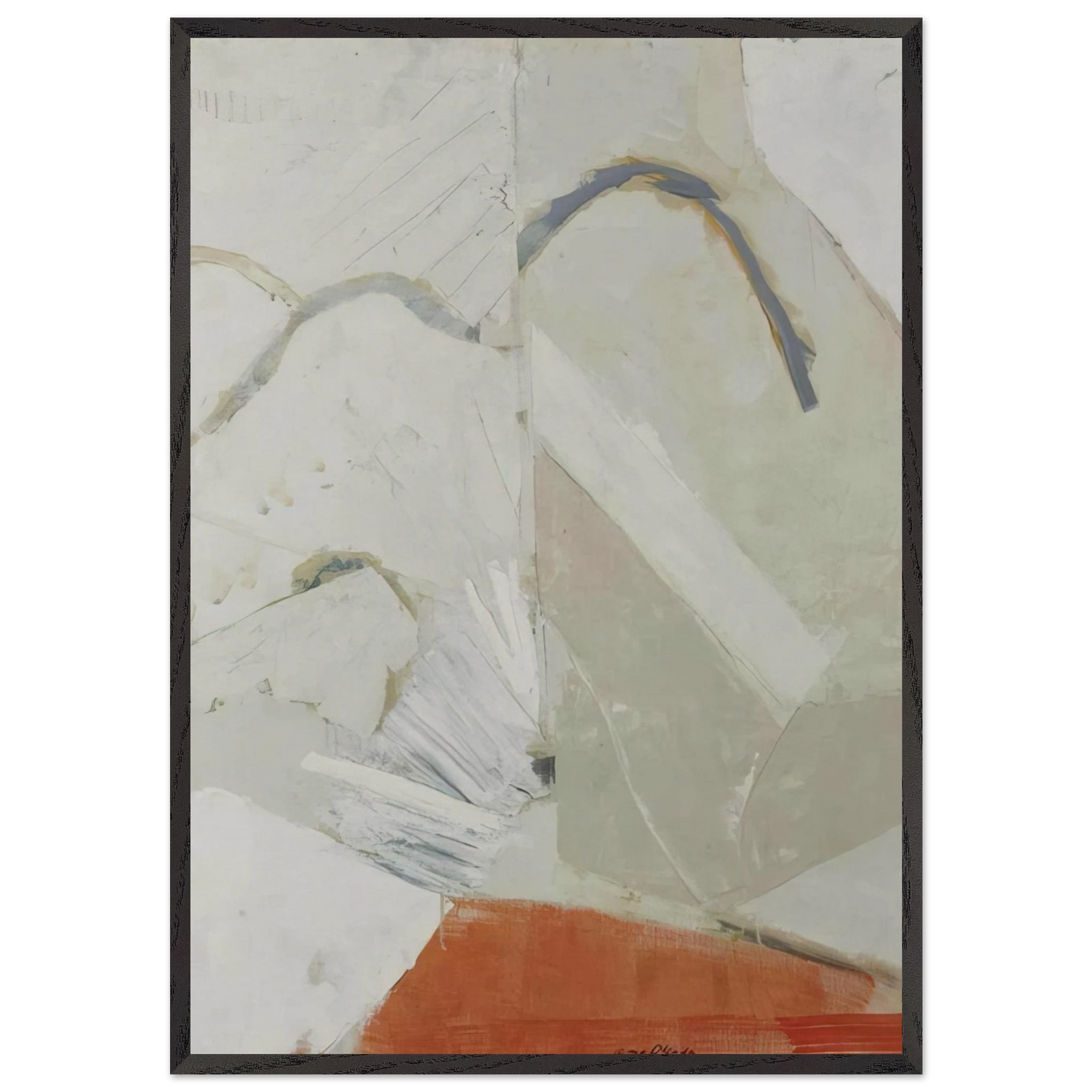 Untitled - 1960 N11 - Kenzo Okada Framed Art Print – Black Wooden Frame - Default Title - -Framed Art Print