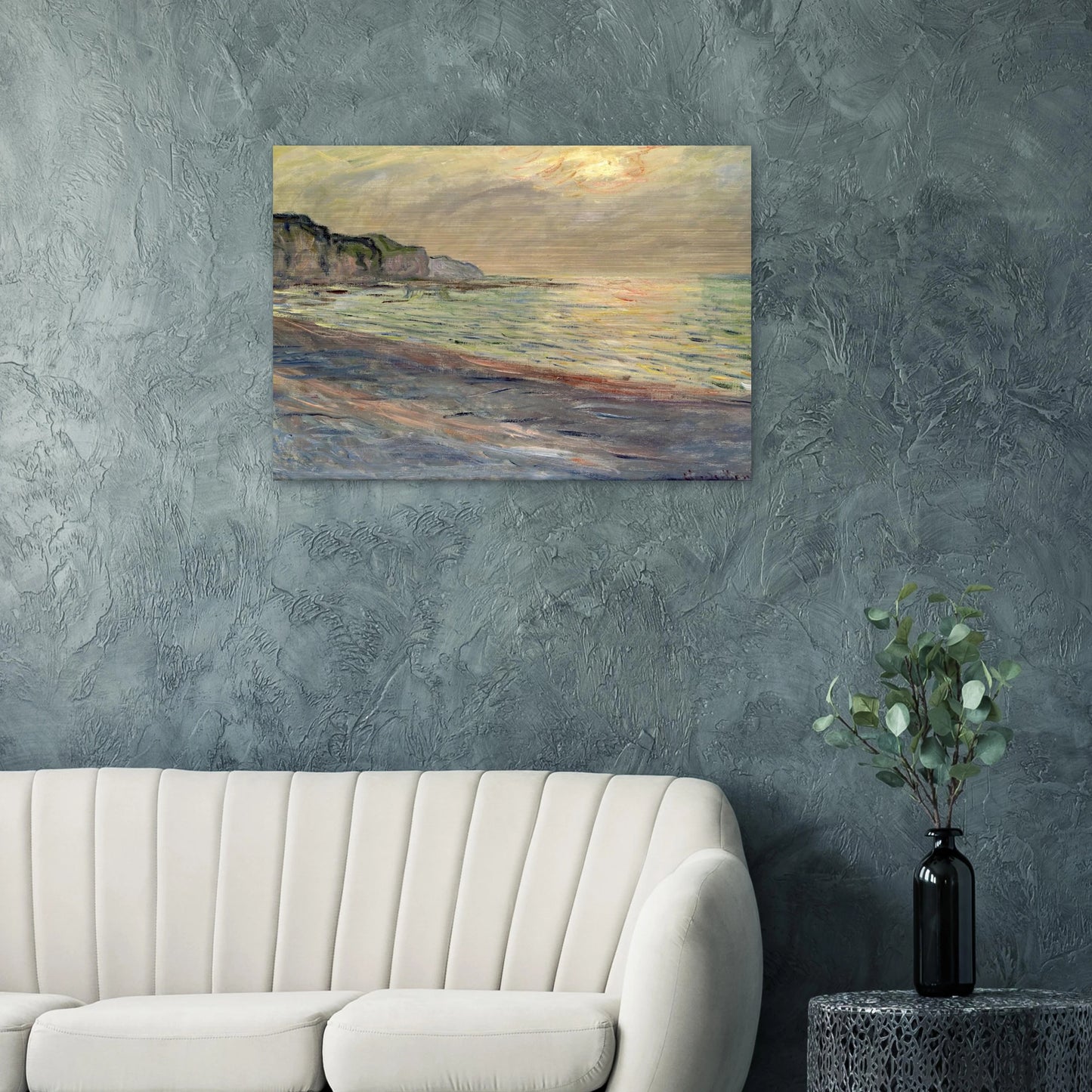 Pourville, Sunset - claude monet Brushed Aluminum Print - 70x100 cm / 28x40 inches | claude monet Aluminum Print | claude monet Prints