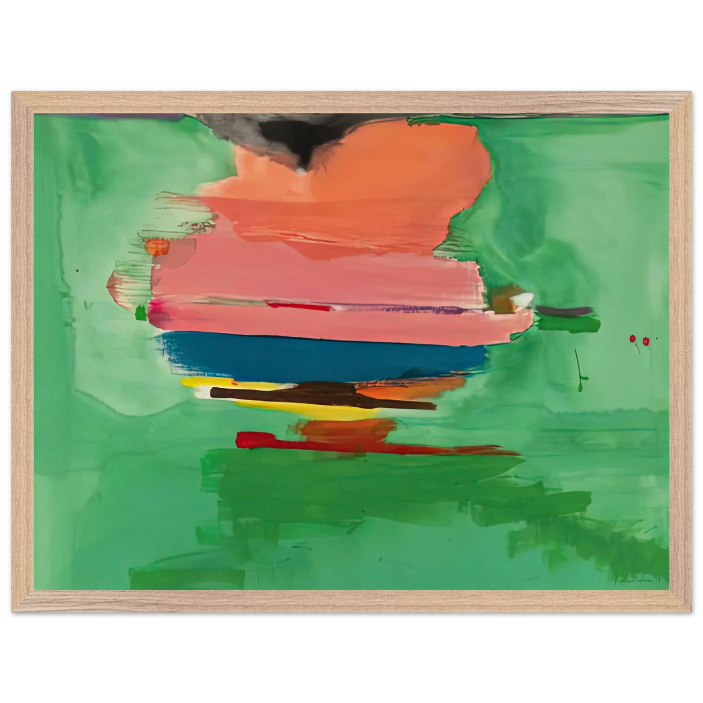 Helen Frankenthaler - Untitled, 1973- Wall Art - 60x80 cm / 24x32 inches - Premium Wooden Framed Poster With Fine Art Paper - Wood frame