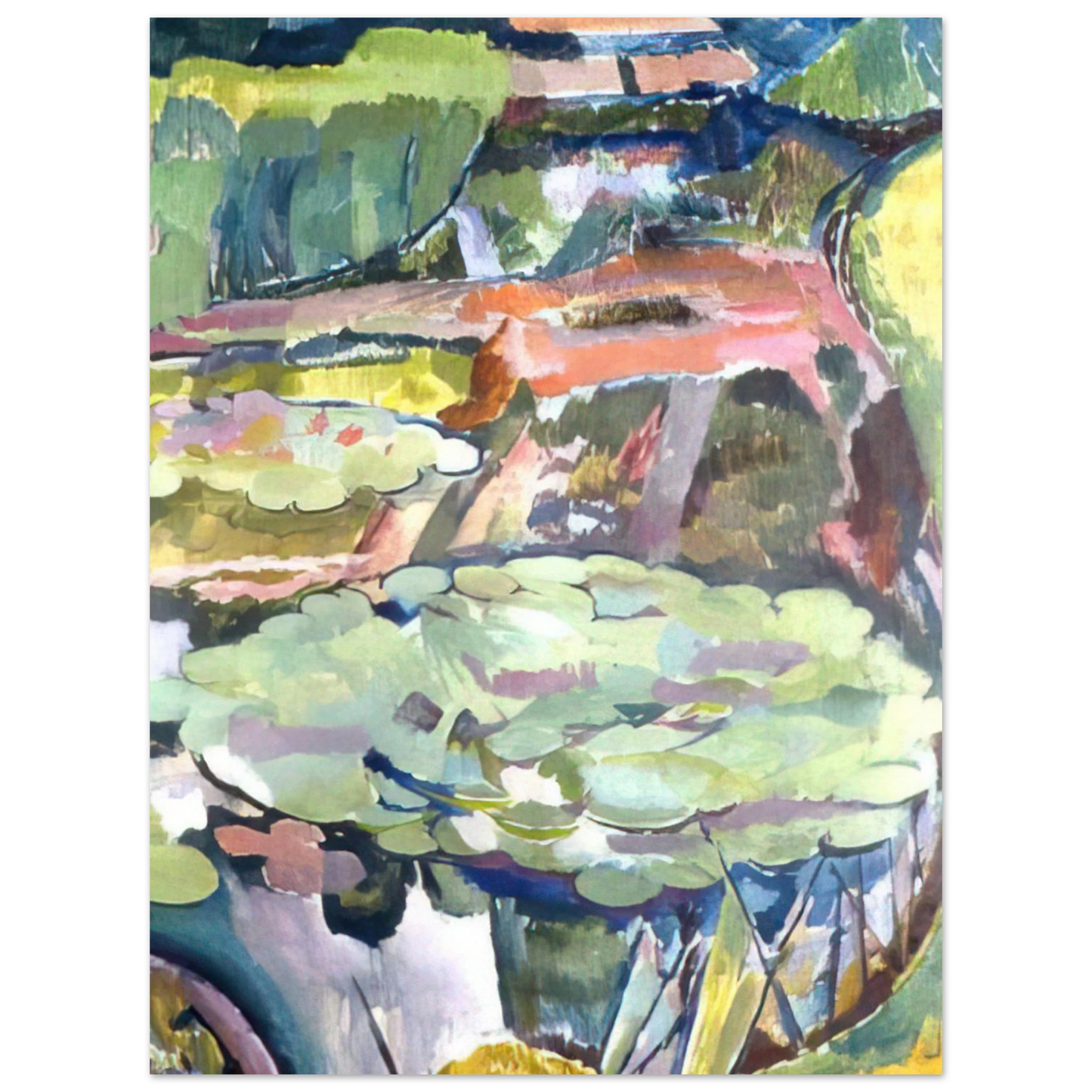 Vanessa Bell - LANDSCAPE WITH A POND AND WATER LILIES 1915 Fine Art Poster - Default Title