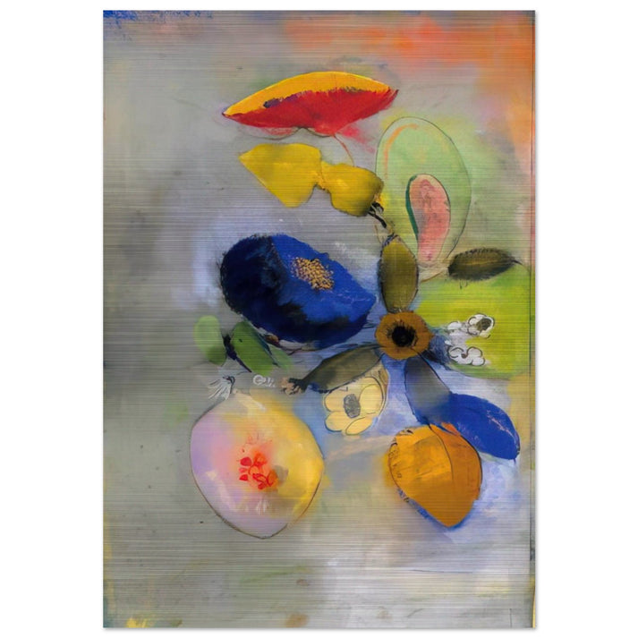 FLOWERS 3 - Odilon Redon Brushed Aluminum Print - 70x100 cm / 28x40 inches | Odilon Redon Aluminum Print | Odilon Redon Prints