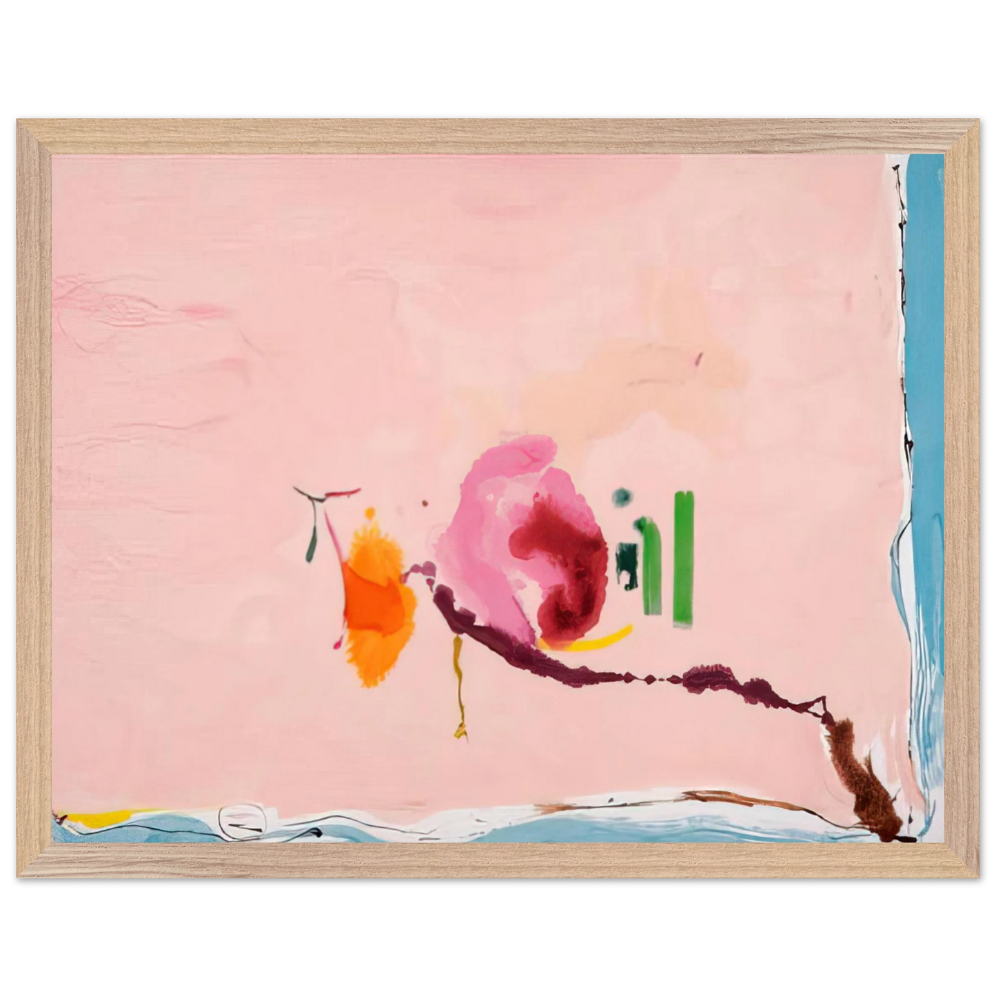 Helen Frankenthaler - Flirt - 1995 Wall art - 30x40 cm / 12x16 inches - Premium Wooden Framed Poster With Fine Art Paper - White frame