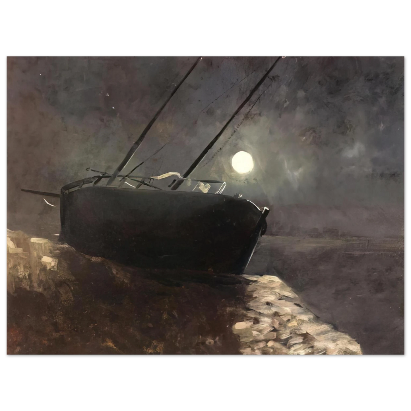 Odilon Redon - BOAT IN THE MOONLIGHT Fine Art Poster - Default Title