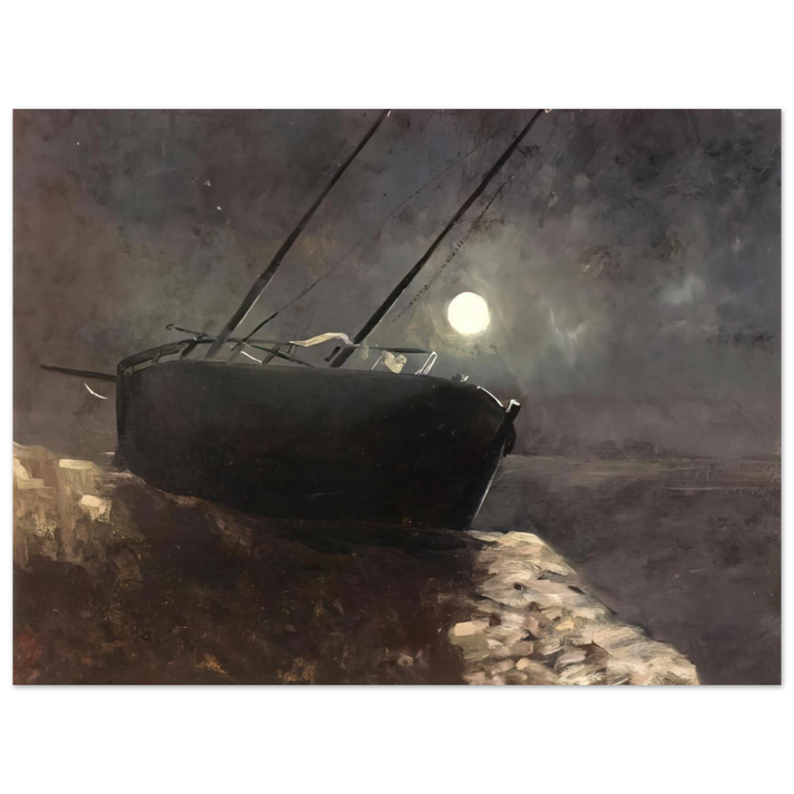 Odilon Redon - BOAT IN THE MOONLIGHT 75x100 cm / 30x40inches Fine Art Poster