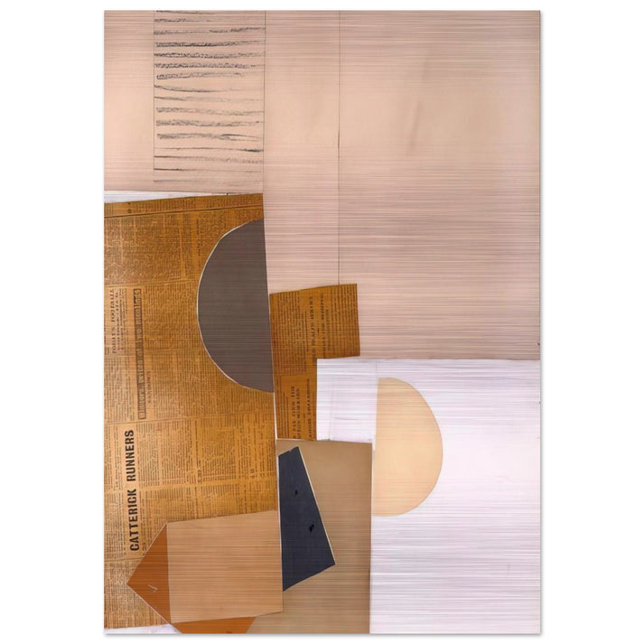 ABSTRACT IN WHITE GREY AND OCHRE 1949 - Victor Pasmore Brushed Aluminum Print - 70x100 cm / 28x40 inches | Victor Pasmore Aluminum Print | Victor Pasmore Prints