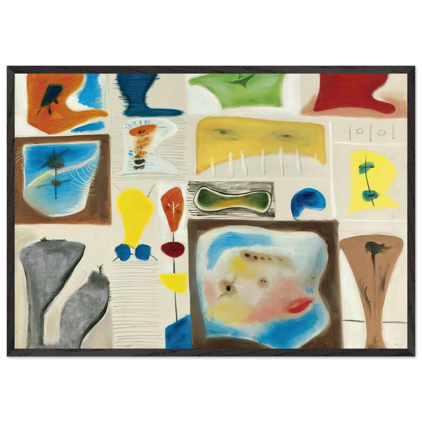 A palette of imagery - 1944 - Adolph Gottlieb Framed Art Print – Black Wooden Frame - Default Title - -Framed Art Print