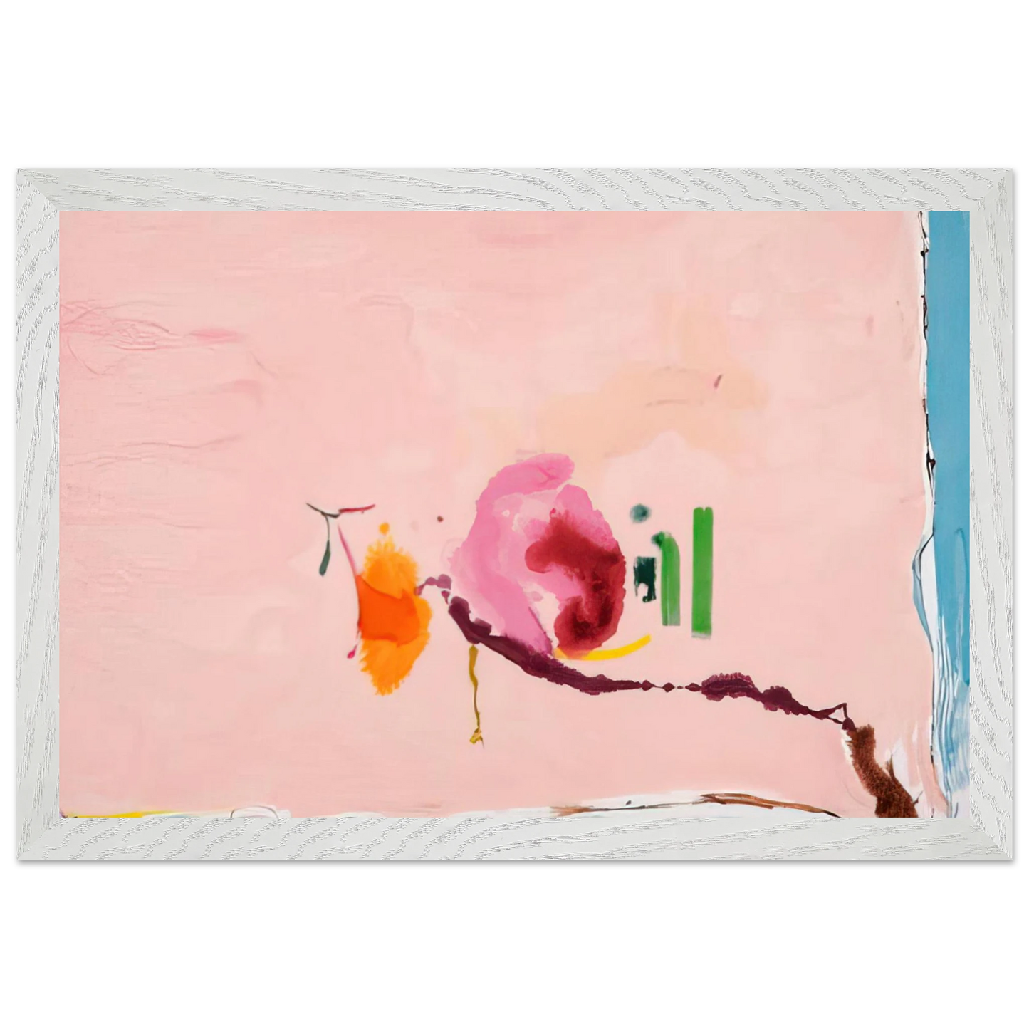 Helen Frankenthaler - Flirt - 1995 Wall art - A1 (59.4 x 84.1 cm) - Premium Wooden Framed Poster With Fine Art Paper - White frame