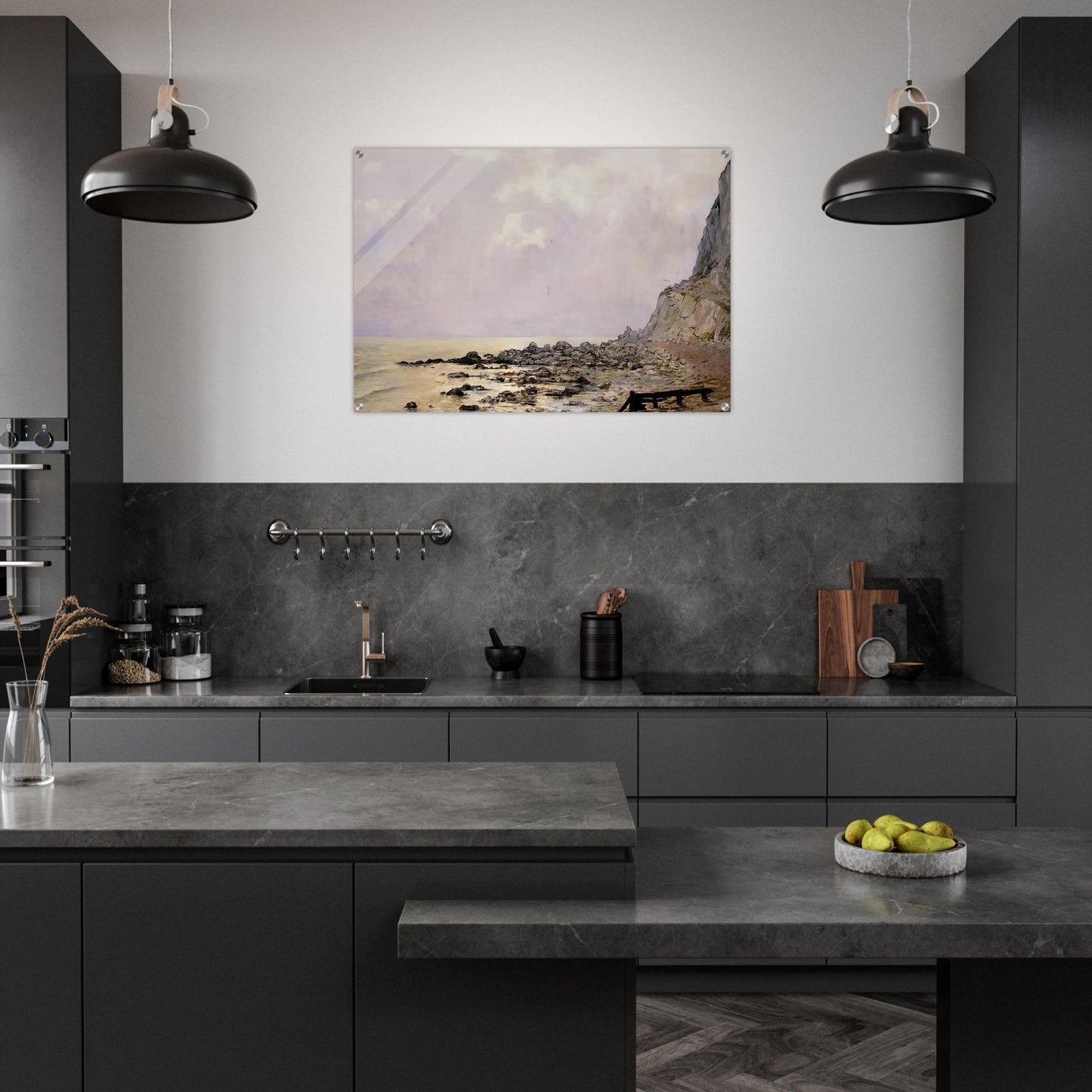 THE CLIFFS OF DOUVRES 1881 - Theo van Rysselberghe Acrylic Print - 70x100 cm / 28x40″ inches | Theo van Rysselberghe Wall Art | Theo van Rysselberghe Prints