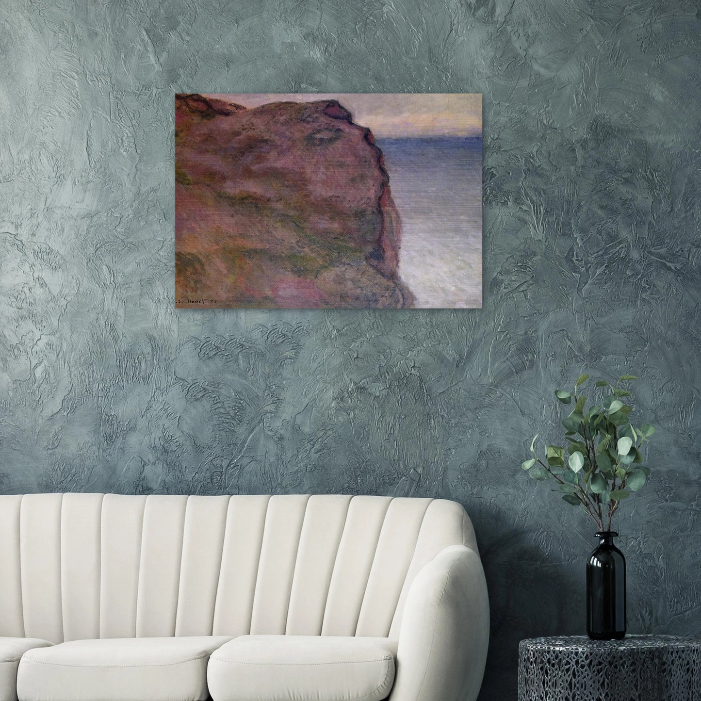 Cliff at Petit Ailly, at Varengeville - claude monet Brushed Aluminum Print - 70x100 cm / 28x40 inches | claude monet Aluminum Print | claude monet Prints