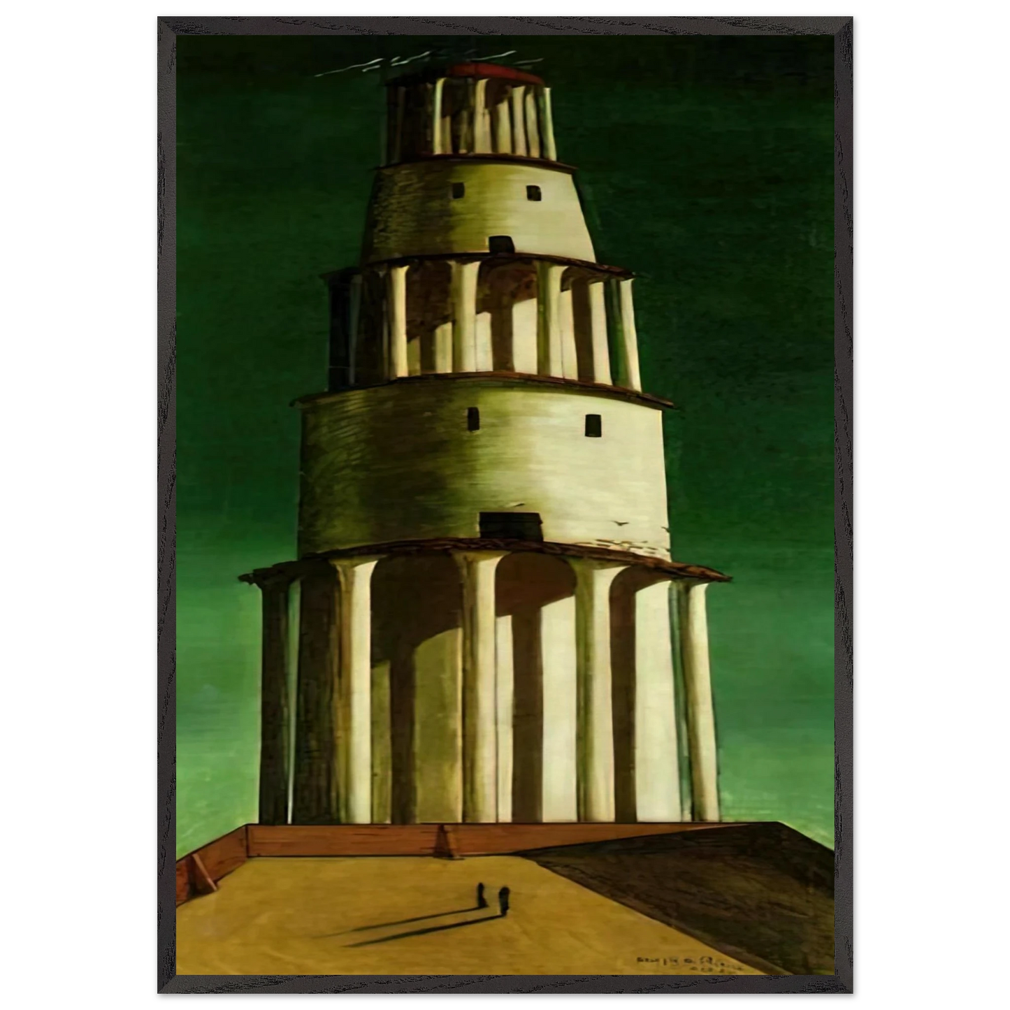 THE GREAT TOWER 1913 - Giorgio de Chirico Framed Art Print – Black Wooden Frame - Default Title - -Framed Art Print