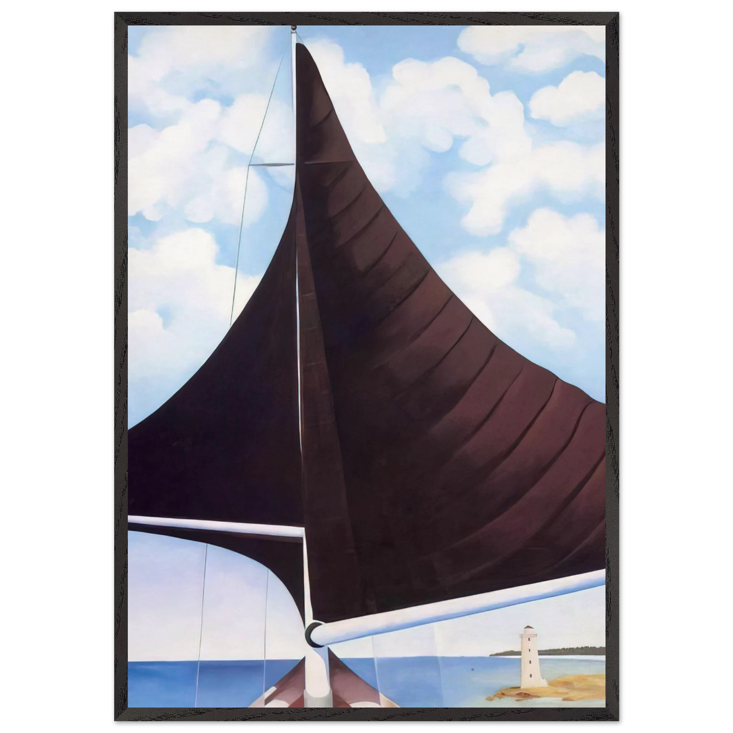 Brown Sail Wing on Wing Nassau - Georgia OKeeffe 70x100 cm / 28x40 inches Framed Art Print – Black Wooden Frame