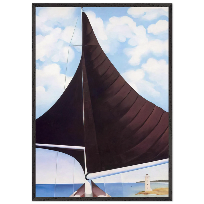 Brown Sail Wing on Wing Nassau - Georgia OKeeffe 70x100 cm / 28x40 inches Framed Art Print – Black Wooden Frame