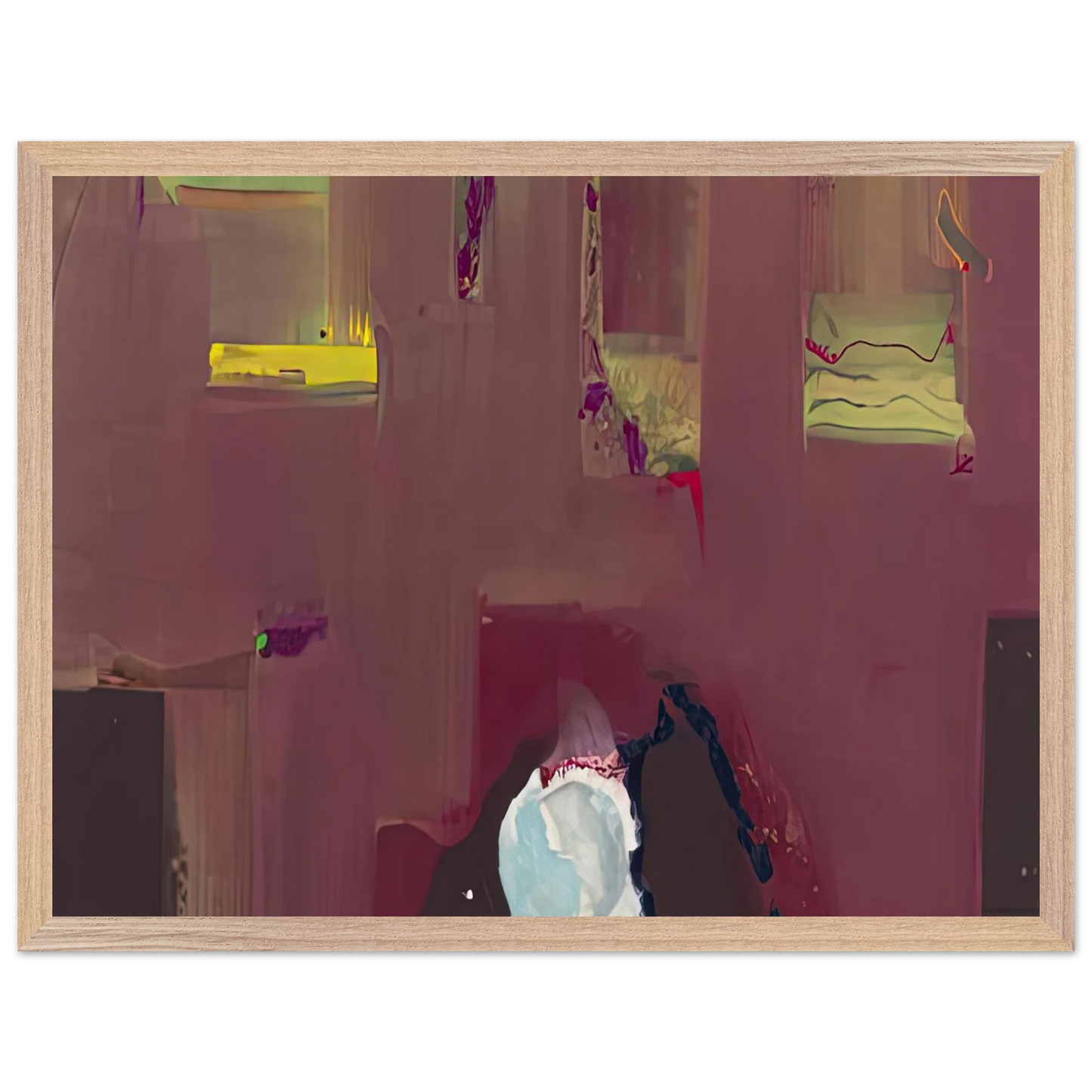 Helen Frankenthaler - Yin Yang, 1990- Wall Art - 60x80 cm / 24x32 inches - Premium Wooden Framed Poster With Fine Art Paper - White frame