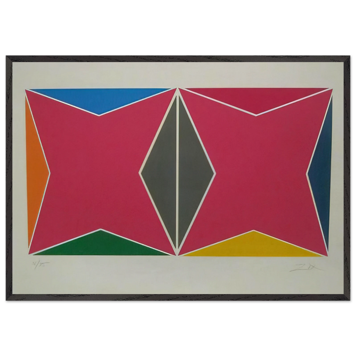 Geometric Composition - Hard Edge Painting - Larry Zox 70x100 cm / 28x40 inches Framed Art Print – Black Wooden Frame