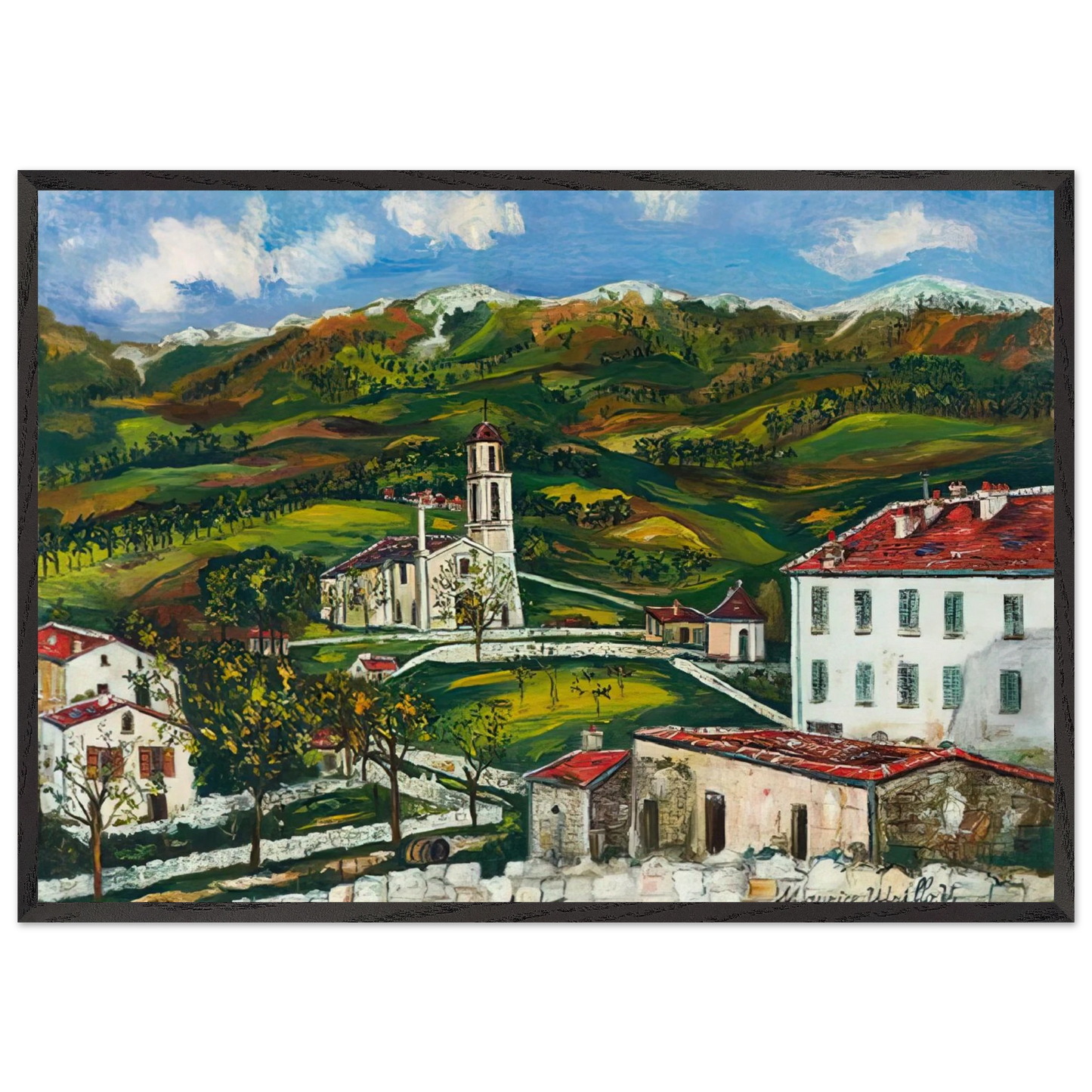 Untitled N27 - Maurice Utrillo Framed Art Print – Black Wooden Frame - Default Title - -Framed Art Print