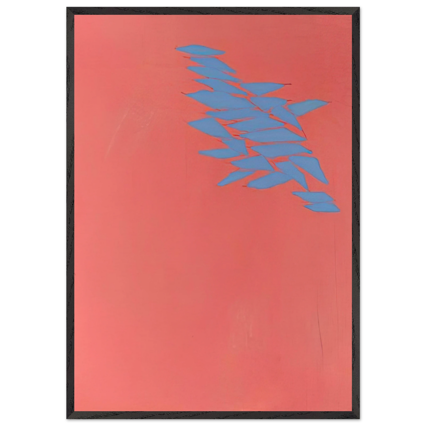 Untitled Blue Red - 1973 - Robert Goodnough Framed Art Print – Black Wooden Frame - Default Title - -Framed Art Print