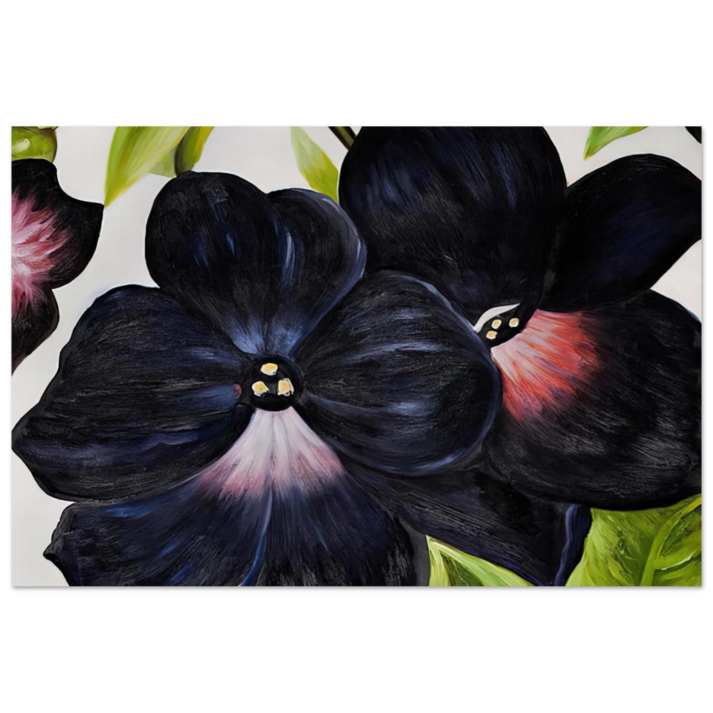 Georgia O'Keeffe - Black and Purple Petunias Fine Art Poster - 75x100 cm / 30x40 inches