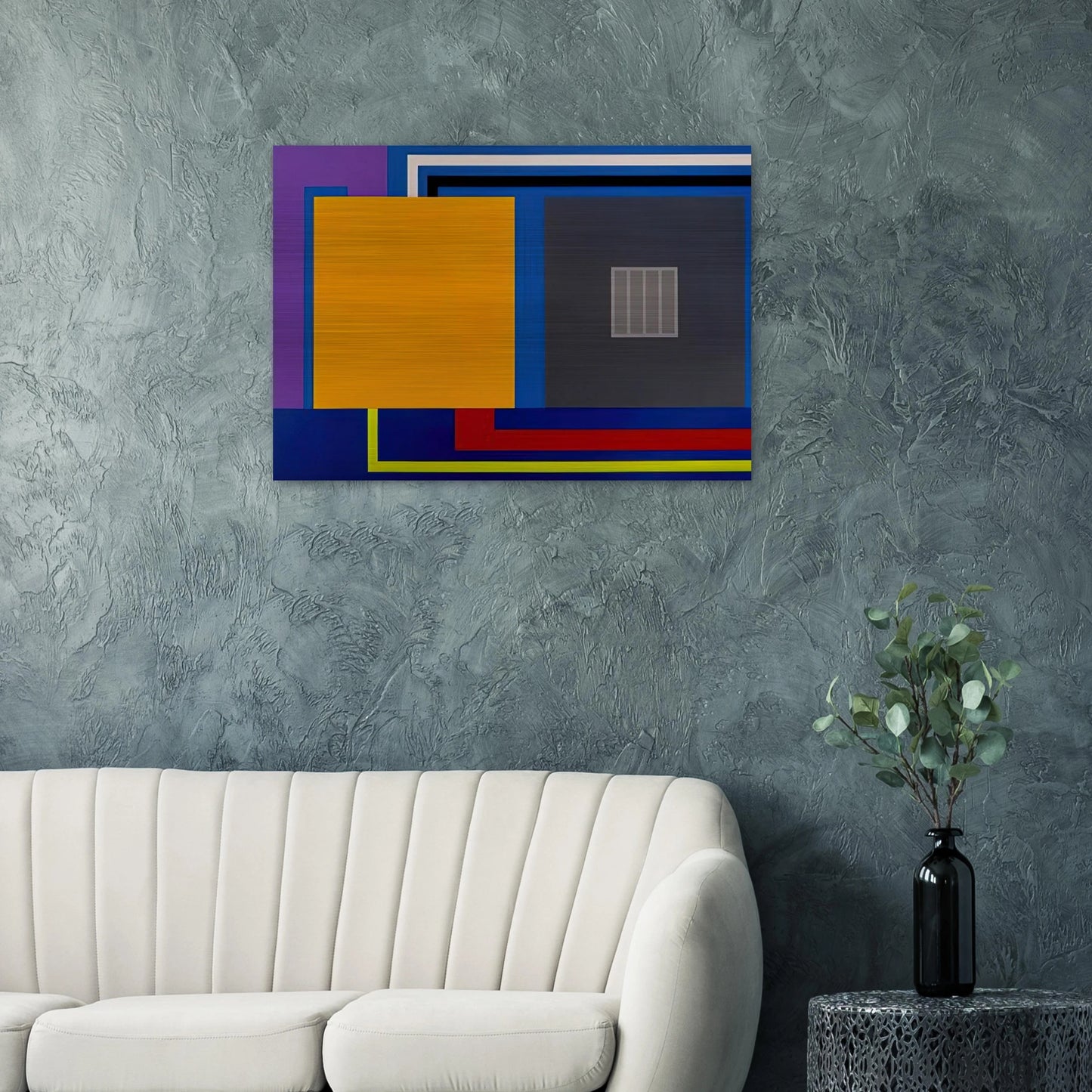 A Perfect World - 1993 - Peter Halley Brushed Aluminum Print - 70x100 cm / 28x40 inches | Peter Halley Aluminum Print | Peter Halley Prints