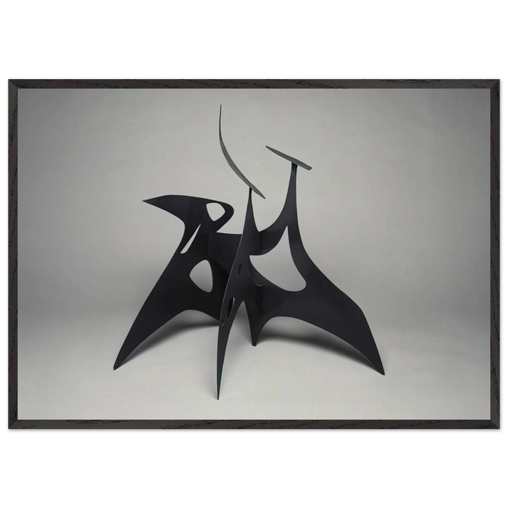 MUCH PIERCED 1947 - Alexander Calder 70x100 cm / 28x40 inches Framed Art Print – Black Wooden Frame