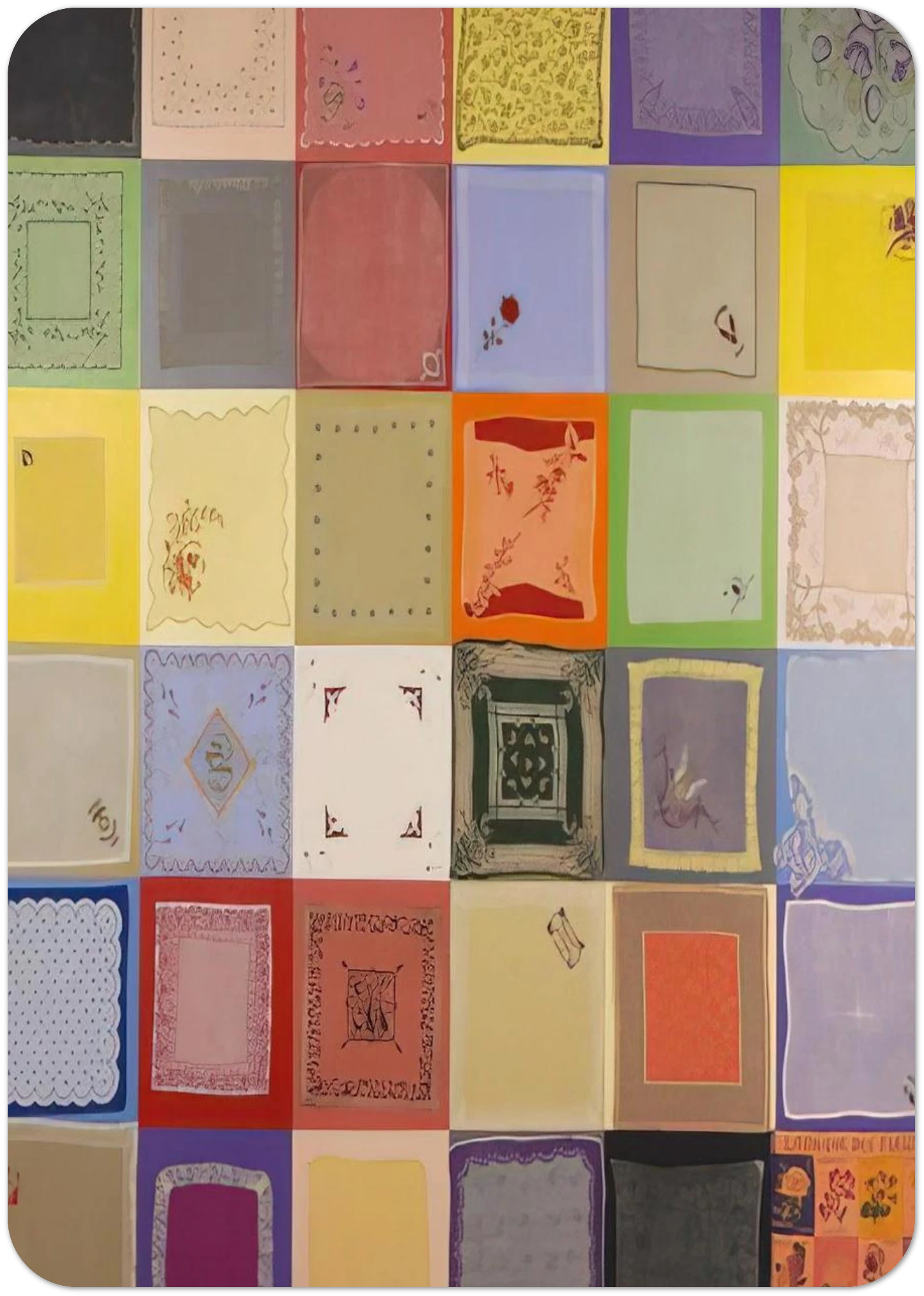 Connection - 1978 By Miriam Schapiro Pack of 10 Post Cards | Miriam Schapiro Post Cards | A6 (10.5 x 14.8 cm) - 4.1 x 5.8 inches